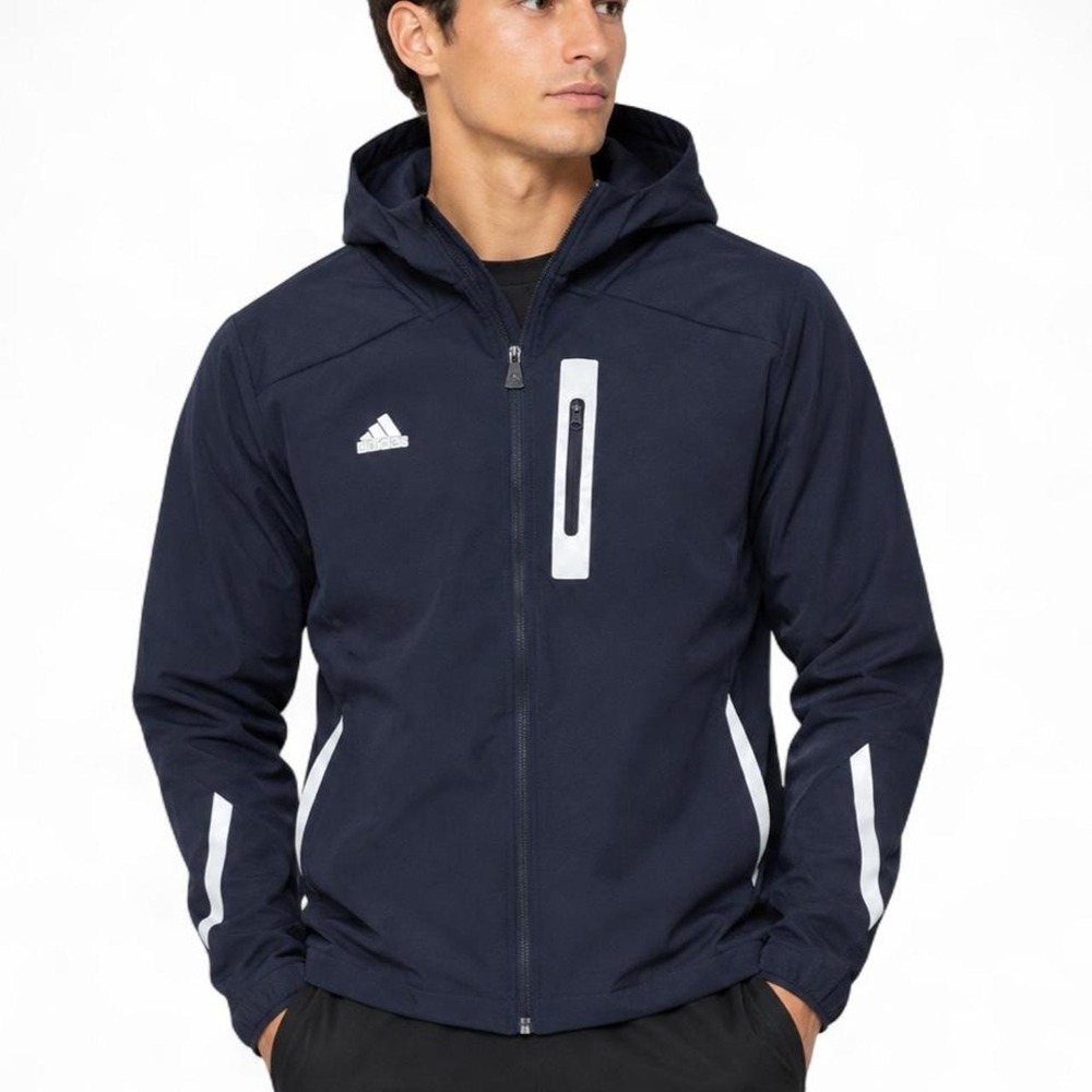adidas Performance Navy Hooded Running Jacket Men's XL